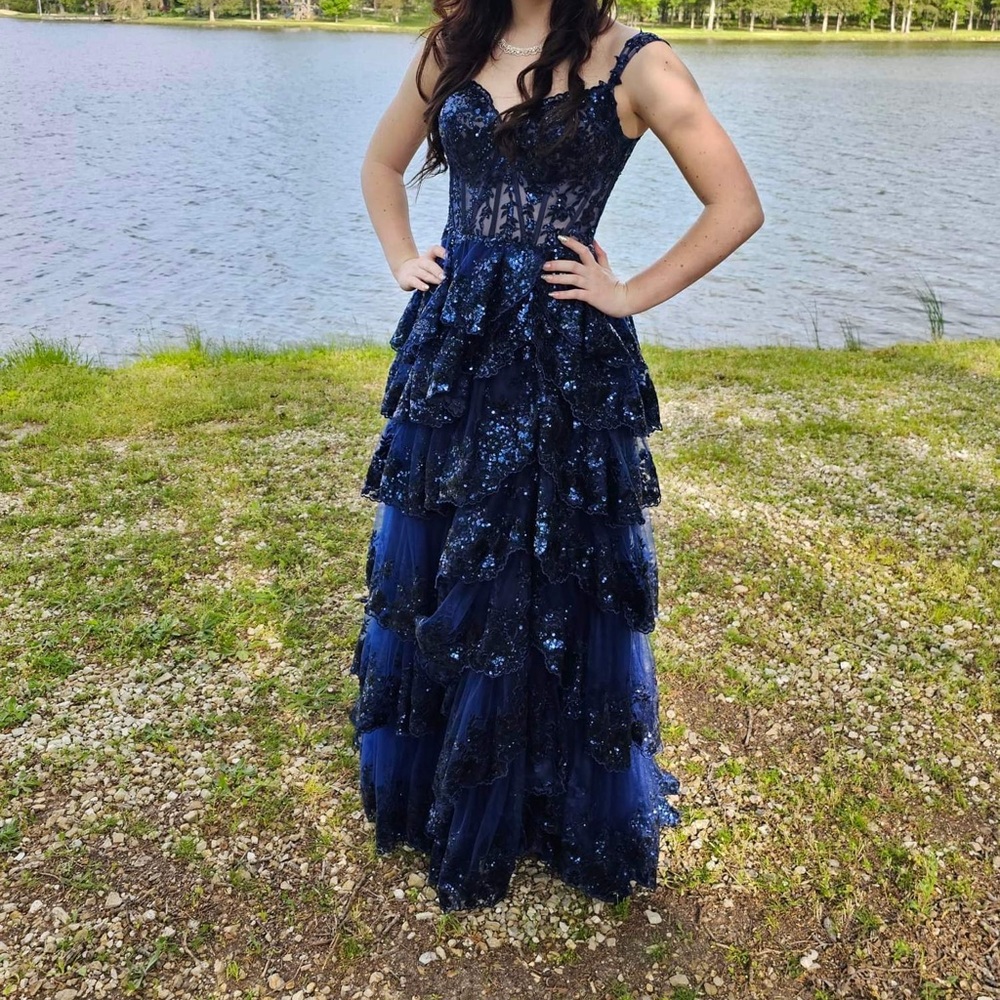 Sherri Hill No.55500 Navy Size 2